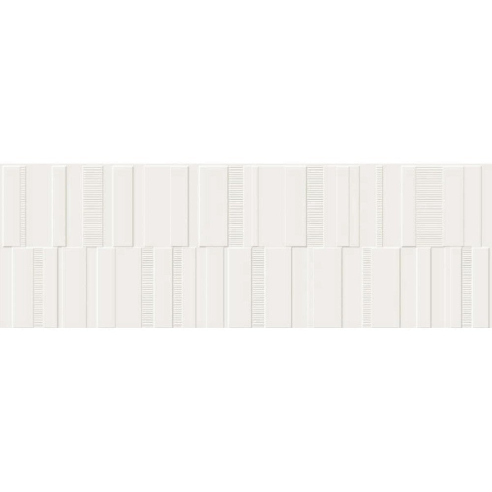 Faianta baie / bucatarie rectificata alba 30x90 cm, Marazzi Pure White Satinat Struttura Code 3D