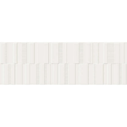 Faianta baie / bucatarie rectificata alba 30x90 cm, Marazzi Pure White Satinat Struttura Code 3D