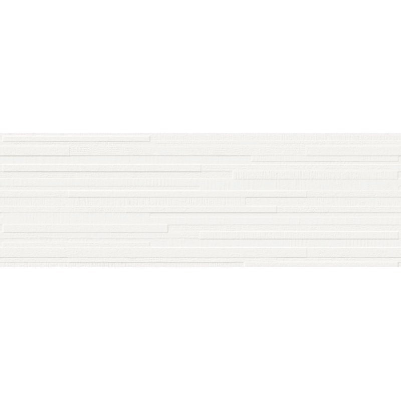 Faianta baie / bucatarie rectificata alba 30x90 cm, Marazzi Pure White Satinat Struttura Block 3D