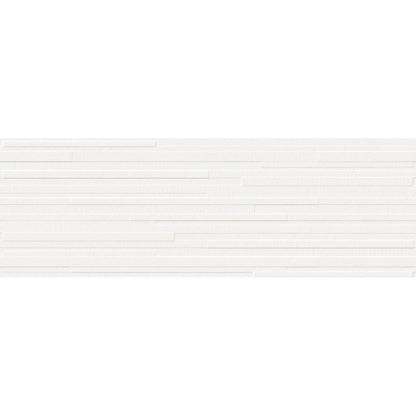 Faianta baie / bucatarie rectificata alba 30x90 cm, Marazzi Pure White Satinat Struttura Block 3D