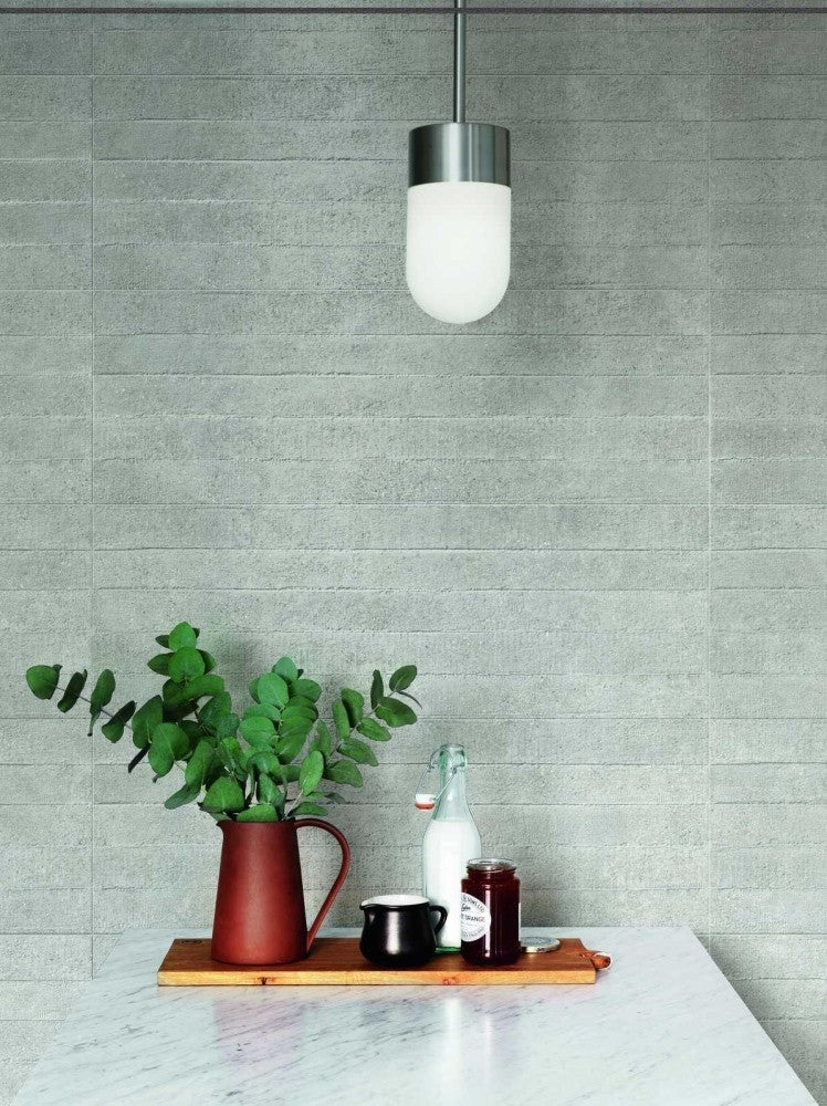 Faianta baie / bucatarie rectificata gri 30x90 cm, Marazzi Work Grey Struttura Mold 3D