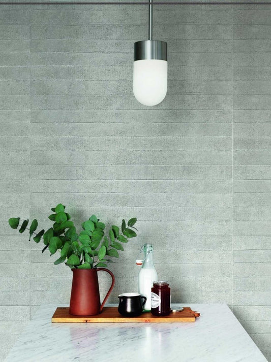 Faianta baie / bucatarie rectificata gri 30x90 cm, Marazzi Work Grey Struttura Mold 3D