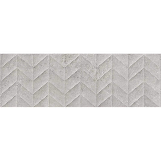 Faianta baie / bucatarie rectificata gri 30x90 cm, Marazzi Work Grey Struttura Spike 3D