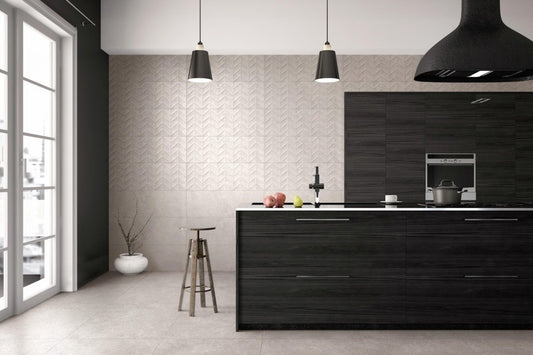 Faianta baie / bucatarie rectificata gri 30x90 cm, Marazzi Work Grey Struttura Spike 3D