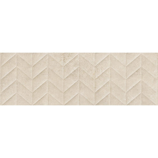 Faianta baie / bucatarie rectificata bej 30x90 cm, Marazzi Work Beige Struttura Spike 3D