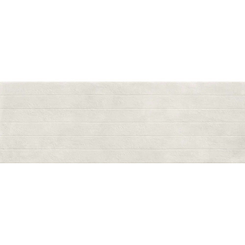 Faianta baie / bucatarie rectificata alba 60x180 cm, Marazzi Alchimia White Struttura Wabi 3D
