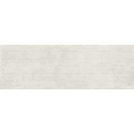 Faianta baie / bucatarie rectificata alba 60x180 cm, Marazzi Alchimia White Struttura Wabi 3D