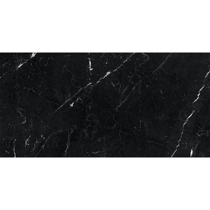 Gresie exterior / interior portelanata rectificata neagra 75x150 cm, Marazzi Allmarble Elegant Black Lux