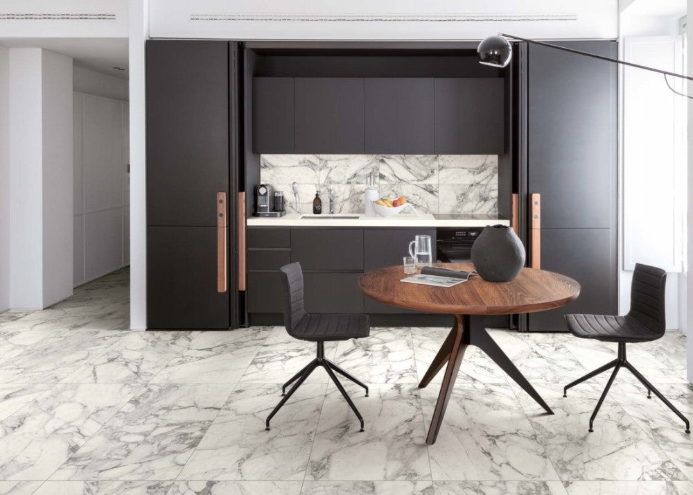 Gresie exterior / interior portelanata rectificata alba 60x120 cm, Marazzi Allmarble Calacatta Extra