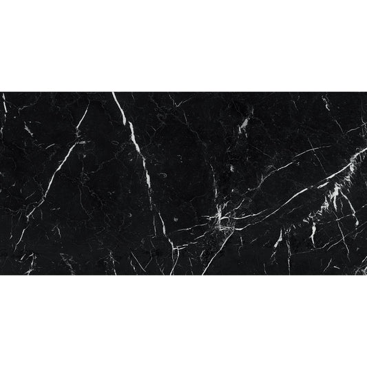 Gresie exterior / interior portelanata rectificata neagra 60x120 cm, Marazzi Allmarble Elegant Black