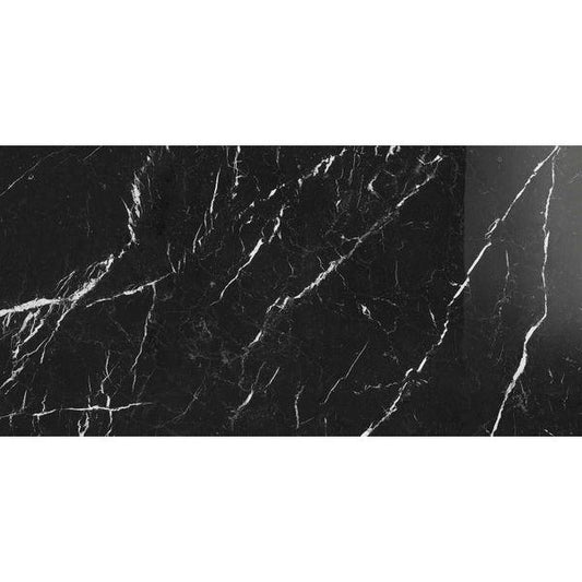 Gresie exterior / interior portelanata rectificata neagra 60x120 cm, Marazzi Allmarble Elegant Black Lux