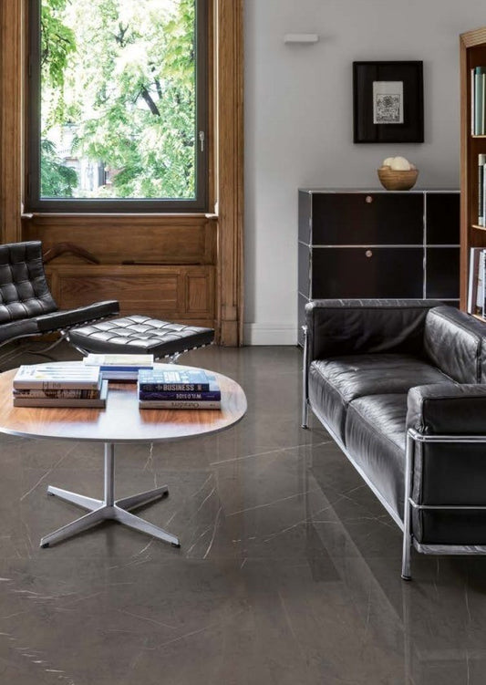 Gresie exterior / interior portelanata rectificata gri 60x120 cm, Marazzi Allmarble Imperiale Lux