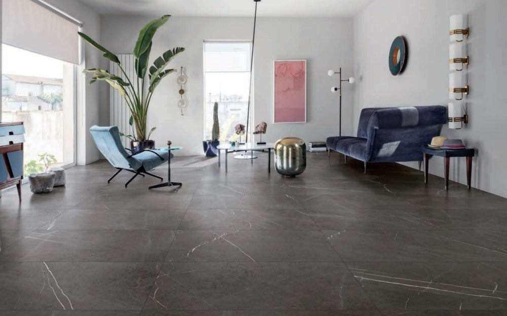 Gresie exterior / interior portelanata rectificata gri 75x150 cm, Marazzi Allmarble Imperiale