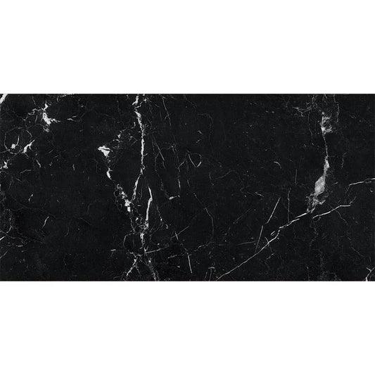 Gresie exterior / interior portelanata rectificata neagra 75x150 cm, Marazzi Allmarble Elegant Black