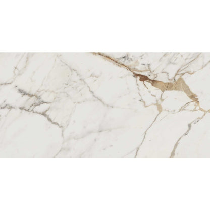 Gresie exterior / interior portelanata rectificata alba 60x120 cm, Marazzi Allmarble Golden White
