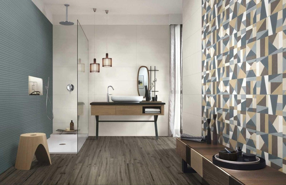 Faianta baie / bucatarie rectificata verde 30x90 cm, Marazzi Colorplay Struttura 3D Mikado Sage