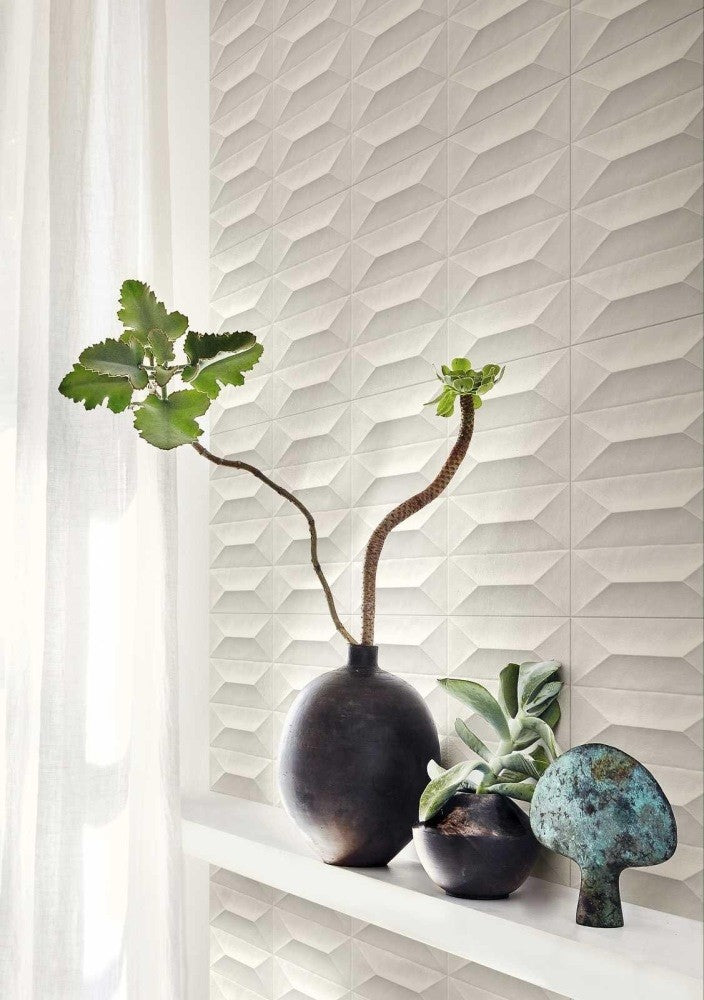 Faianta baie / bucatarie rectificata bej 30x90 cm, Marazzi Colorplay Struttura 3D Cabochon Cream