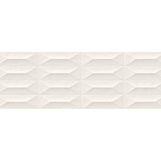 Faianta baie / bucatarie rectificata alba 30x90 cm, Marazzi Colorplay Struttura 3D Cabochon White