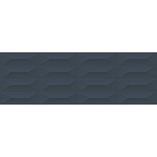 Faianta baie / bucatarie rectificata albastra 30x90 cm, Marazzi Colorplay Struttura 3D Cabochon Blue