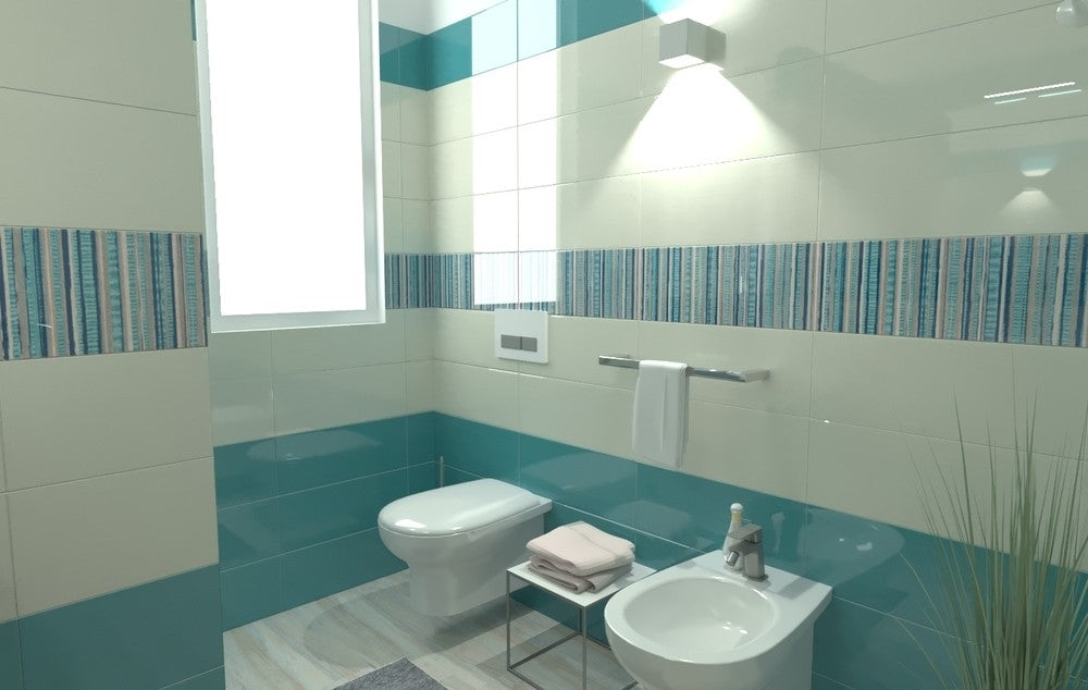Decor interior albastru 20x50 cm, Marazzi Cloud Lines Shappire