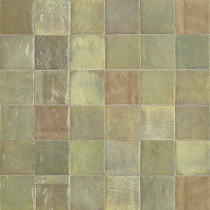 Faianta baie / bucatarie maro/verde 10x10 cm, Marazzi Zellige Lux Salvia