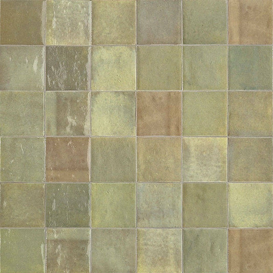 Faianta baie / bucatarie maro/verde 10x10 cm, Marazzi Zellige Lux Salvia