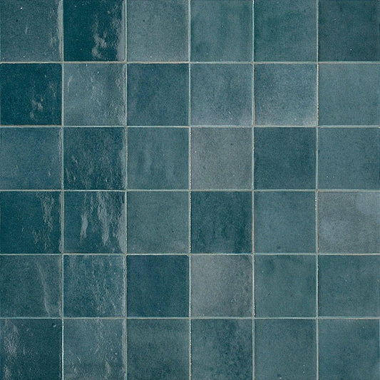 Faianta baie / bucatarie albastra 10x10 cm, Marazzi Zellige Lux Petrolio