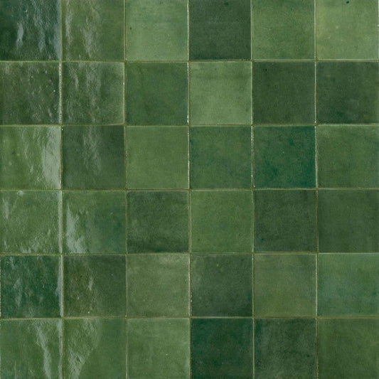 Faianta baie / bucatarie verde 10x10 cm, Marazzi Zellige Lux Bosco