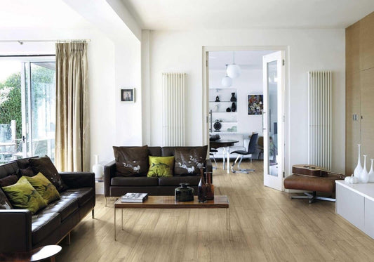 Gresie exterior / interior portelanata rectificata bej 14.5x90 cm, Marazzi Treverklook Beige