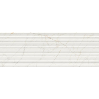 Faianta baie / bucatarie rectificata alba 60x180 cm, Marazzi Magnifica Calacatta Gold Strutturato Mikado 3D