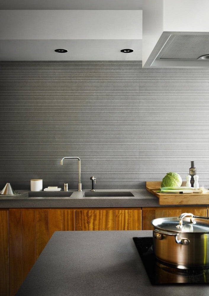Faianta baie / bucatarie rectificata gri 60x180 cm, Marazzi Magnifica Moon Strutturato Mikado 3D