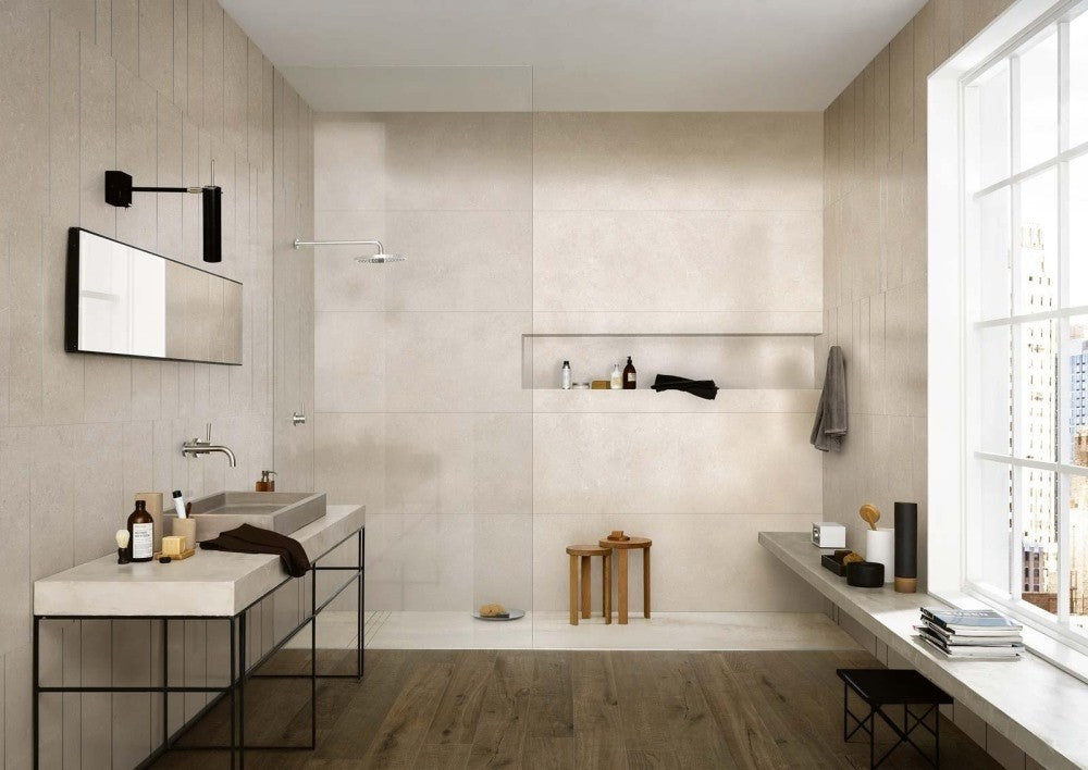 Faianta baie / bucatarie rectificata bej 60x180 cm, Marazzi Magnifica Limestone Sand