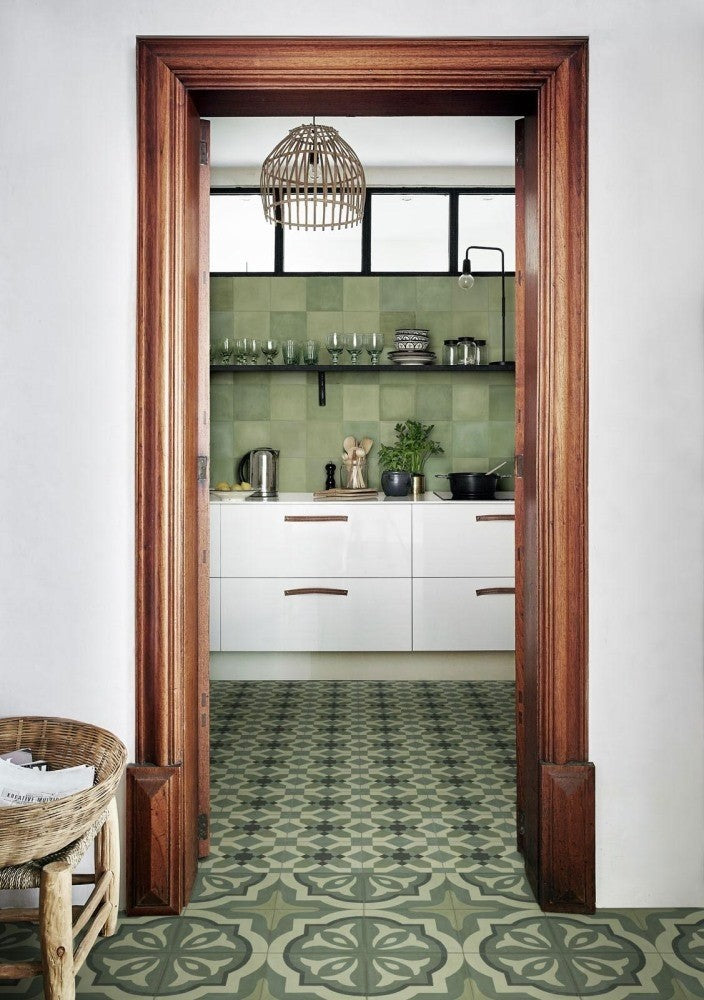 Gresie exterior / interior portelanata verde 20x20 cm, Marazzi D_Segni Blend Verde