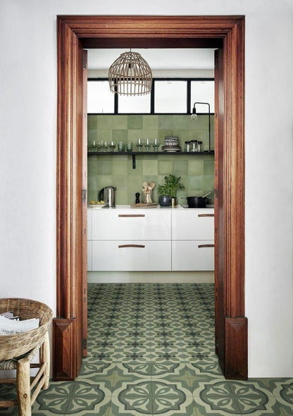 Gresie exterior / interior portelanata verde 20x20 cm, Marazzi D_Segni Blend Verde