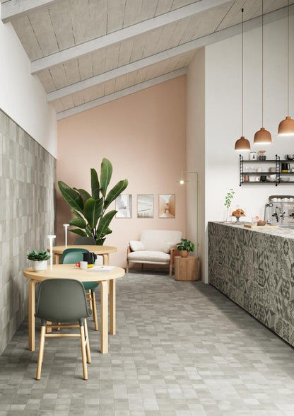 Gresie exterior / interior portelanata gri 10x10 cm, Marazzi D_Segni Blend Grigio