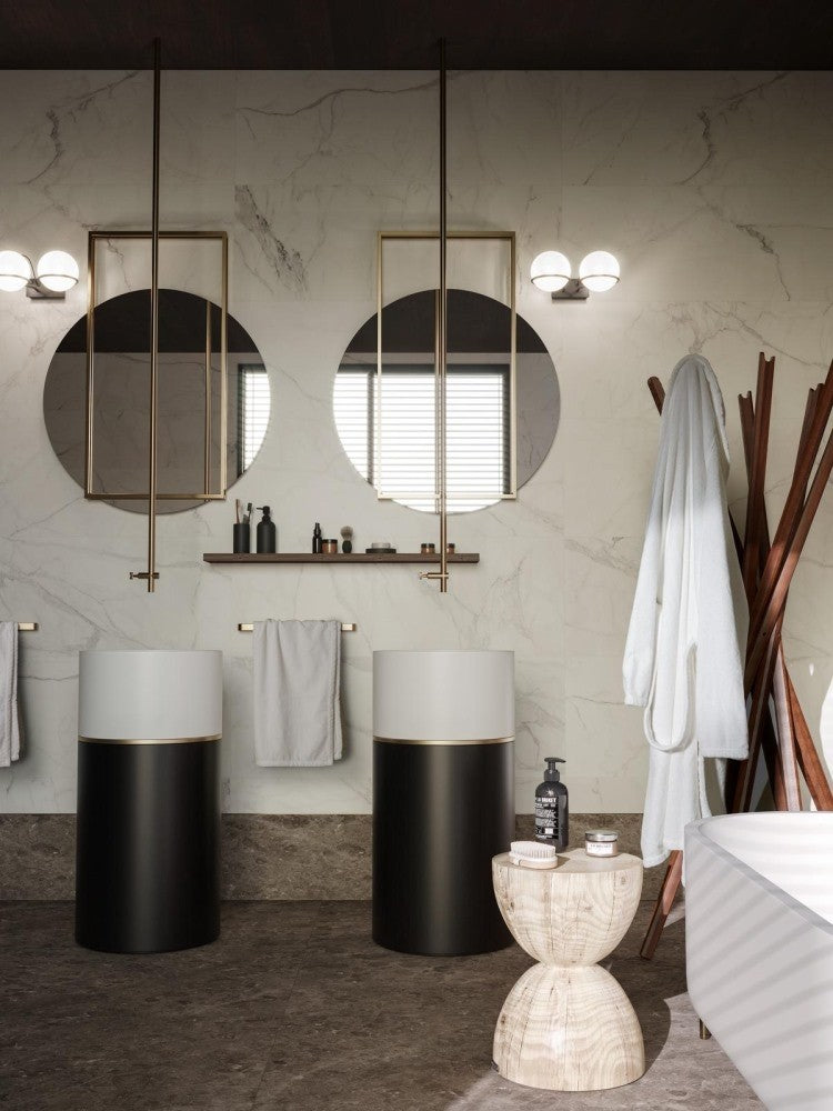 Faianta baie / bucatarie rectificata alba 40x120 cm, Marazzi Allmarble Wall Golden White Satin