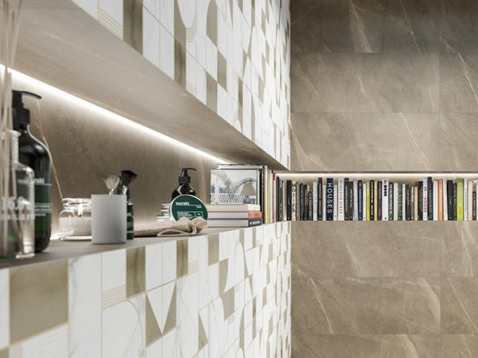 Faianta baie / bucatarie rectificata maro 40x120 cm, Marazzi Allmarble Wall Pulpis Lux