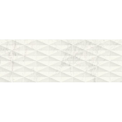 Faianta baie / bucatarie rectificata alba 40x120 cm, Marazzi Allmarble Wall Altissimo Satin Struttura Pave 3D