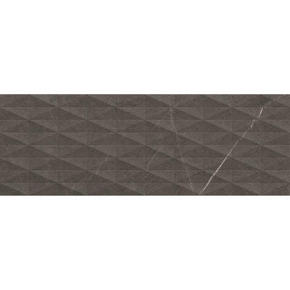 Faianta baie / bucatarie rectificata antracit 40x120 cm, Marazzi Allmarble Wall Imperiale Satin Struttura Pave 3D