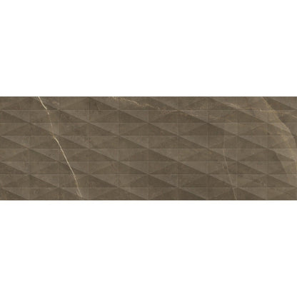 Faianta baie / bucatarie rectificata maro 40x120 cm, Marazzi Allmarble Wall Pulpis Satin Struttura Pave 3D