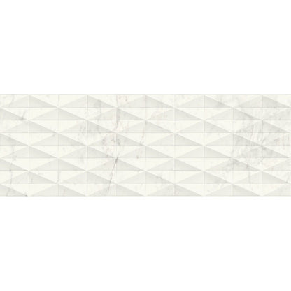 Faianta baie / bucatarie rectificata alba 40x120 cm, Marazzi Allmarble Wall Altissimo Lux Struttura Pave 3D
