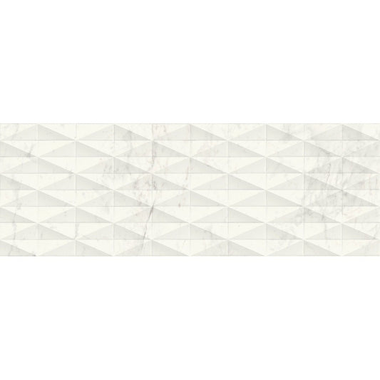 Faianta baie / bucatarie rectificata alba 40x120 cm, Marazzi Allmarble Wall Altissimo Lux Struttura Pave 3D