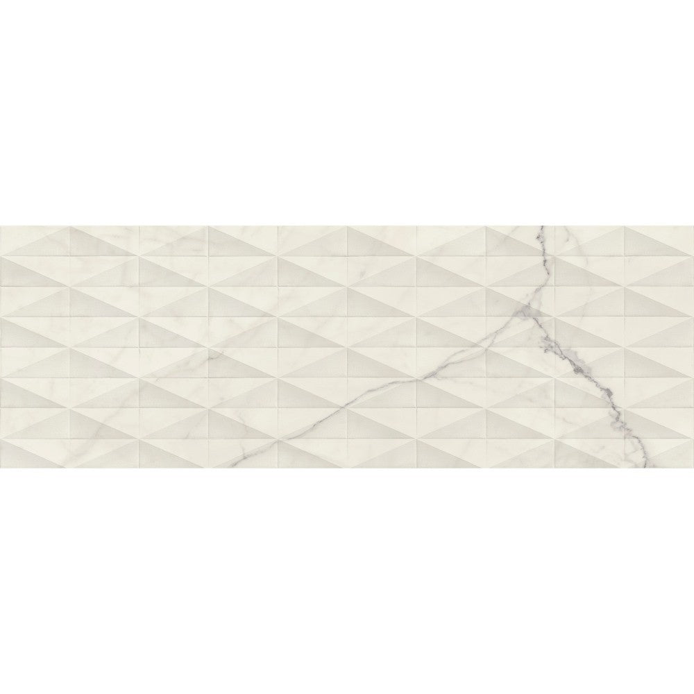 Faianta baie / bucatarie rectificata alba 40x120 cm, Marazzi Allmarble Wall Statuario Lux Struttura Pave 3D