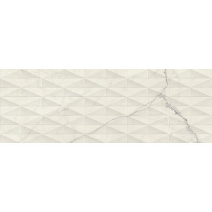 Faianta baie / bucatarie rectificata alba 40x120 cm, Marazzi Allmarble Wall Statuario Lux Struttura Pave 3D