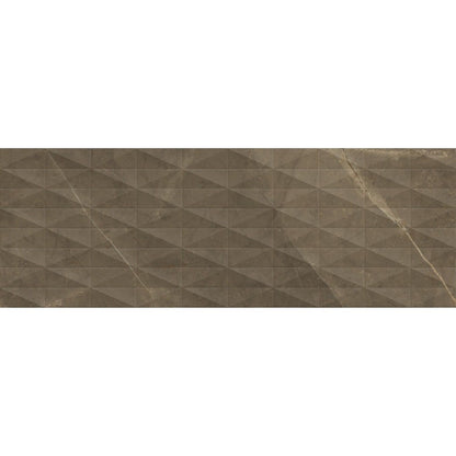 Faianta baie / bucatarie rectificata maro 40x120 cm, Marazzi Allmarble Wall Pulpis Lux Struttura Pave 3D