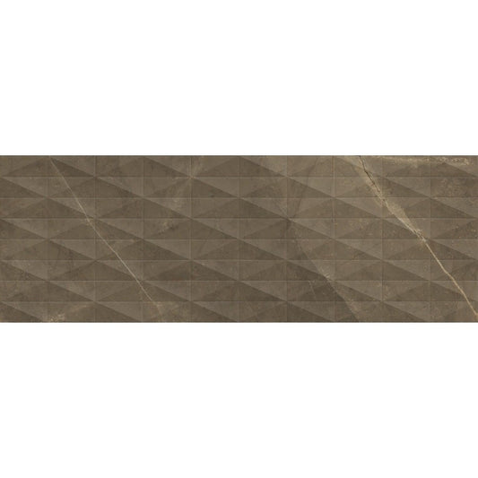Faianta baie / bucatarie rectificata maro 40x120 cm, Marazzi Allmarble Wall Pulpis Lux Struttura Pave 3D