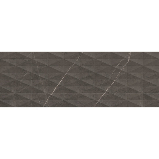 Faianta baie / bucatarie rectificata antracit 40x120 cm, Marazzi Allmarble Wall Imperiale Lux Struttura Pave 3D