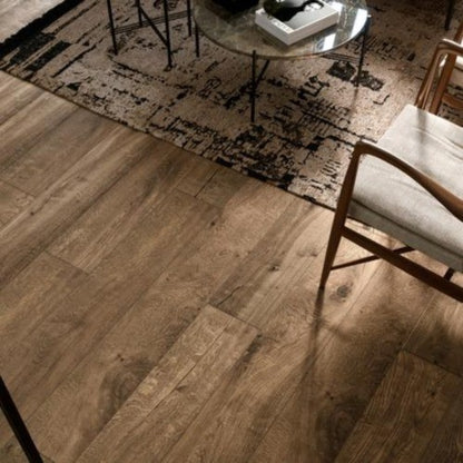 Gresie exterior / interior portelanata rectificata maro 22.5x180 cm, Marazzi Vero Rovere