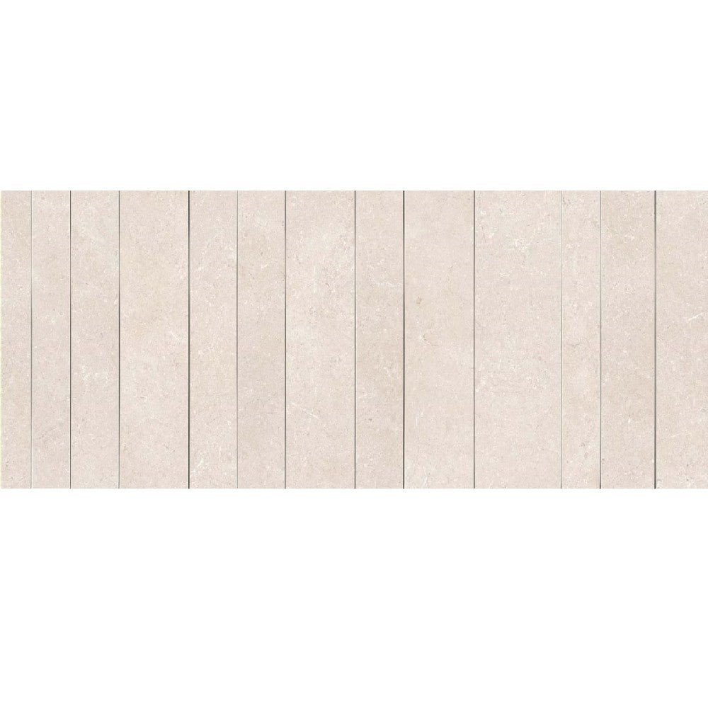 Mozaic 60x180 cm, Marazzi Magnifica Limestone Sand Strip Metal Insert