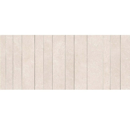 Mozaic 60x180 cm, Marazzi Magnifica Limestone Sand Strip Metal Insert